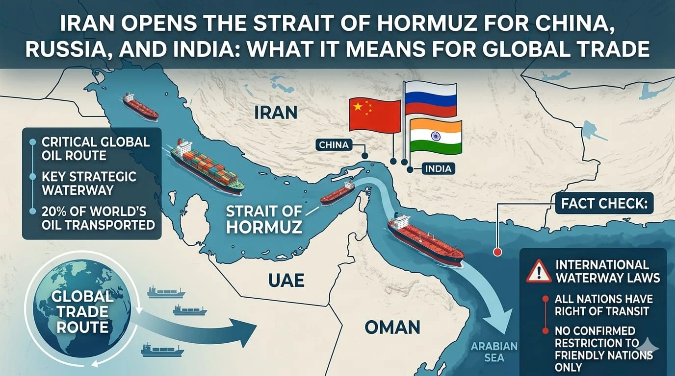 Iran Opens the Strait of Hormuz for China, Russia, and India: What It Means for Global Trade