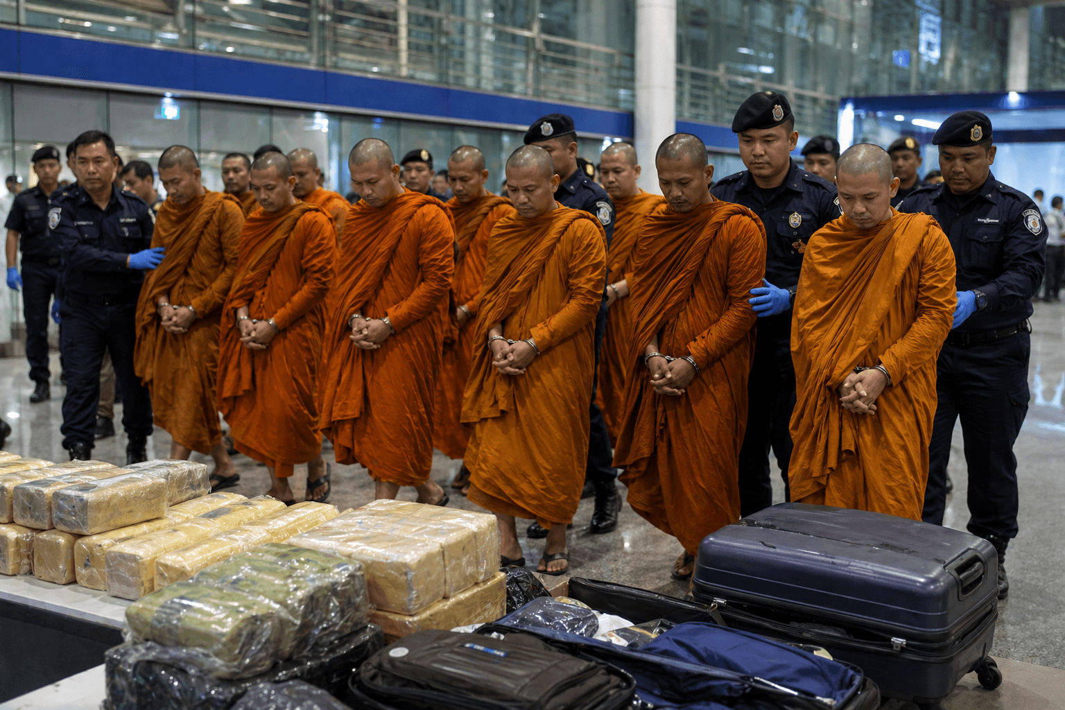 22 Buddhist Monks Arrested at Airport After Record Drug Bust: A Shocking Incident Explained